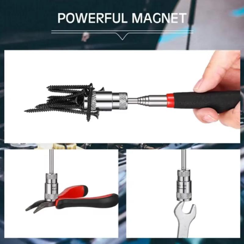 Adjustable Portable Magnet Pick Up Tool, Magnetic Telescopic Magnet Grip Pen, Telescopic Magnet Stick with Light, New