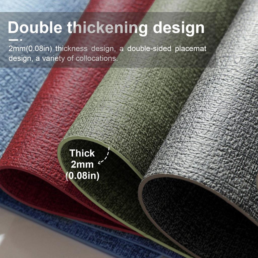 Cloth Placemat Faux Leather Table Mat Waterproof Oil-proof Non-slip Dinning Pad for Home Hotel
