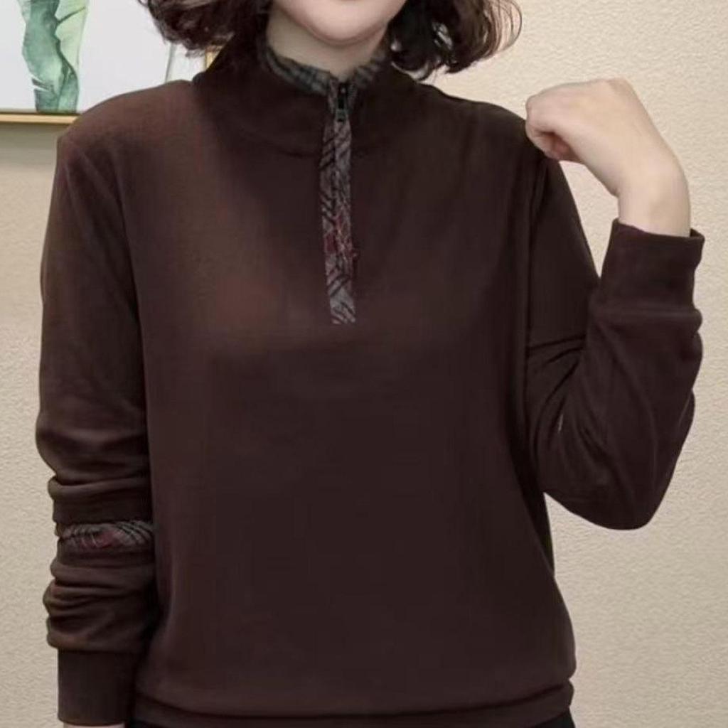 2025 Winter Stylish Versatile Double-Sided Fleece Slimming Women's Long Sleeve Top