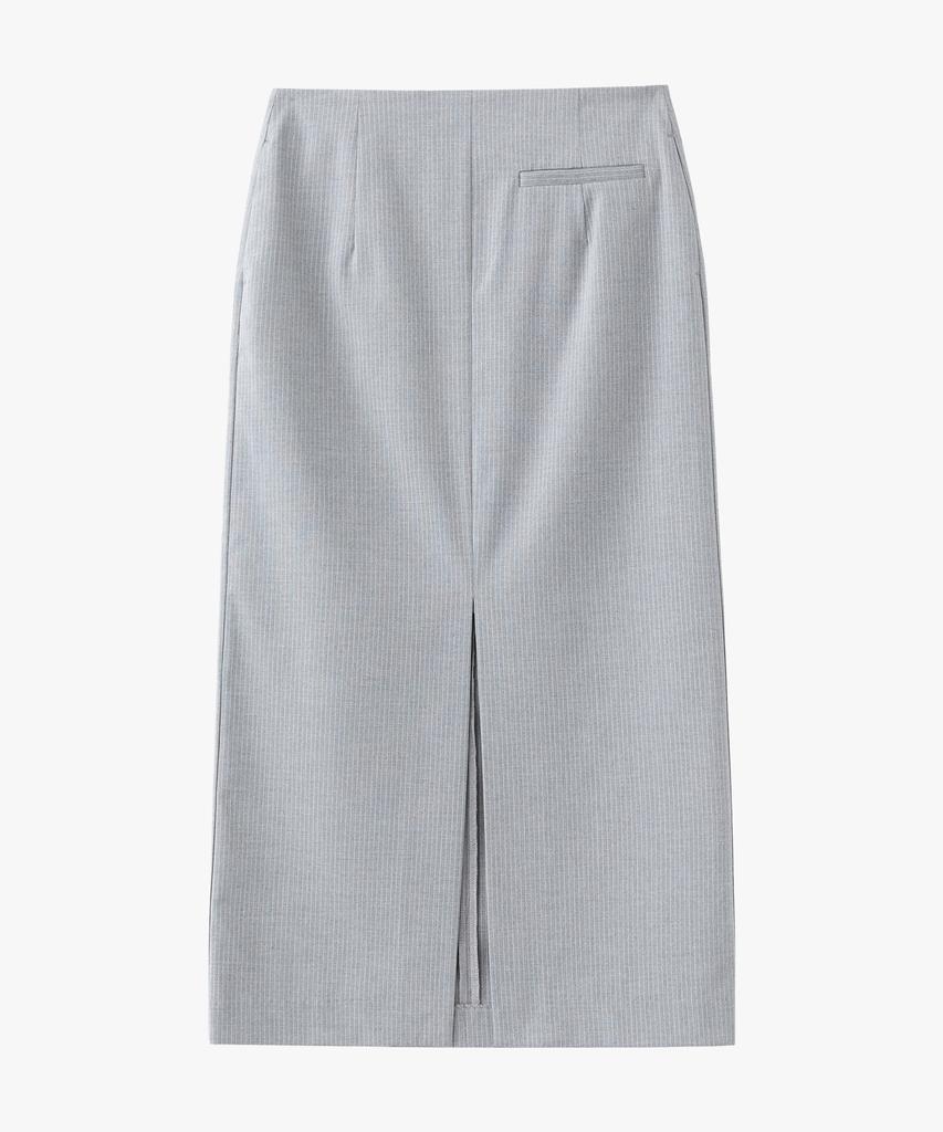 SUARE WOMEN Front Slit Maxi Skirt Light Grey