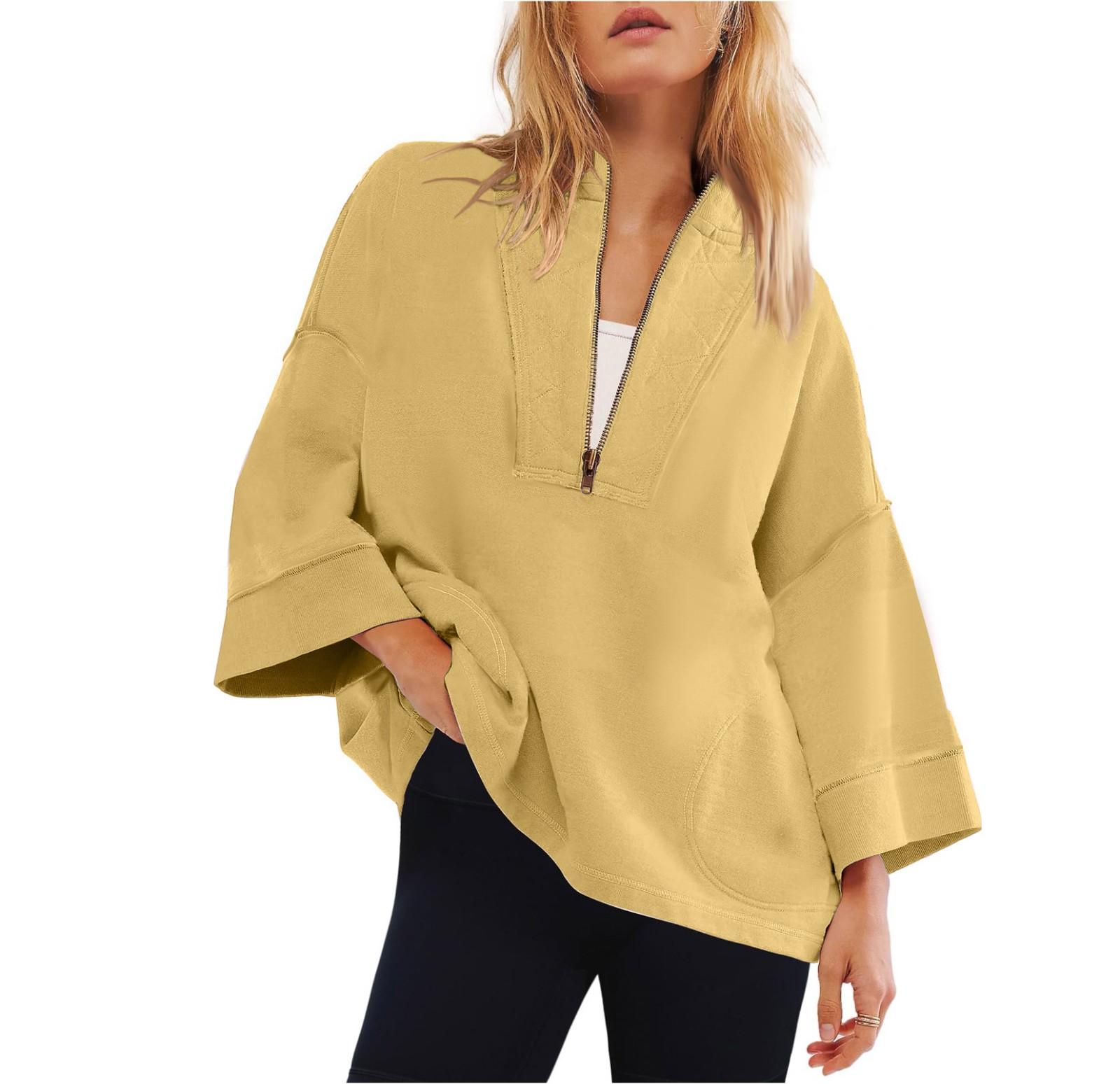 

Топи для жінок, пуловери з довгим рукавом, повсякденні сорочки, топ XS жовтий