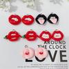 10pcs Funny Sexy Red Lip Resin Charm Hip Hop Earring Pendant Accessories DIY Keychain Jewelry Making Crafts