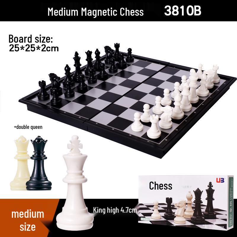 UB Magnetic Chess Set - Folding Chessboard for Beginners (Large & Medium Sizes)