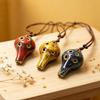 Practical Beginner Ceramic Ocarina 6 Hole Pendant Instrument with Cord for Students, Classroom Study and Regular Practice Use