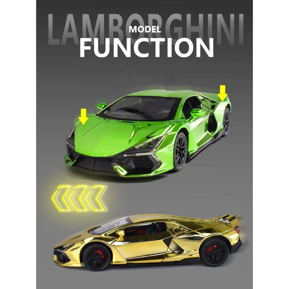 1/24 Lamborghini Revuelto Electroplate Alloy Car Diecasts & Toy Vehicles Metal Toy Car Model Sound and Light Collection Kids Toy