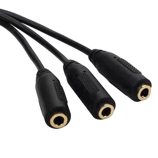 3.5MM Audio Splitter Cable Plated Connector Male to Female 1 Input 3 Output Stereo Jack Adapter Headset Audio AUX Splitter Cord