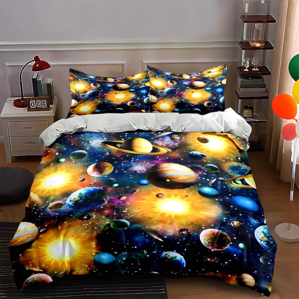 

Planets and stars. Bedding Duvet cover sets Duvet covers Pillowcases gifts (1 * Duvet Cover 2 * Pillowcases, without duvet insert) 135x200cm