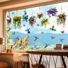 Electrostatic Stickers for Sunflower Flower Basket Butterfly Magpie On the Glass Wall Door Window Home Decoration Beautify Rooms