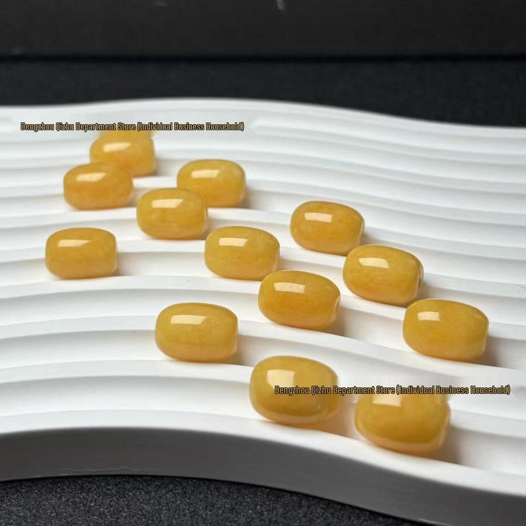 Chicken Oil Yellow Chalcedony Barrel Spacer Beads for DIY Bracelet & Necklace Making.