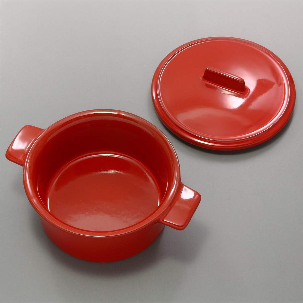 Tepelně odolná keramika Mino Ware Cocotte Mini S Tricolor Red Průměr cca. 10,6 x výška 5,2 cm Vhodné do mikrovlnné trouby Vyrobeno v Japonsku 509-06