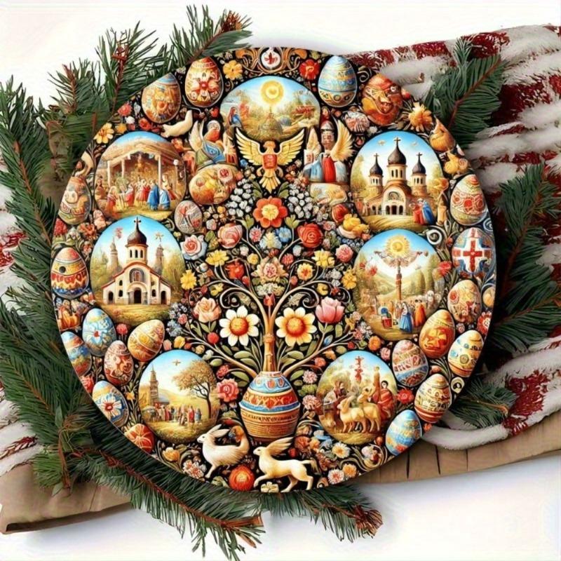 Russian Landscape Metal Sign, 2D Flat Wall Decor Accent