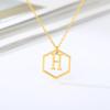Simple and stylish English alphabet small fresh k gold titanium steel necklace women's accessories geometric collarbone chain