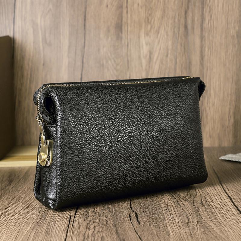 

CONTACT S мужской вместительный клатч из натуральной кожи чёрный