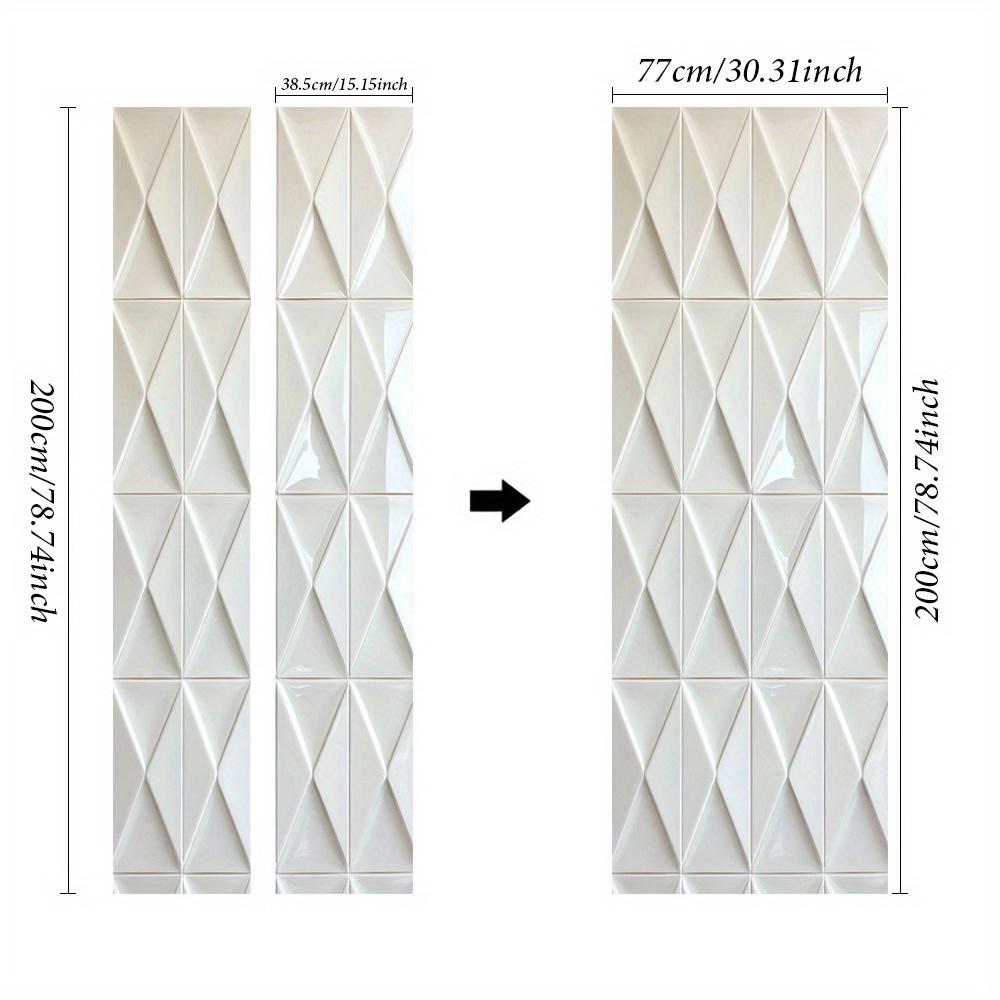 1 Stück Zeitgenössische Geometrische Weiße Fliesen Türsticker, Abnehmbares Papier Wandaufkleber, Abstraktes Kunstmuster für Schlafzimmer, Modernes Rechteck Türposter