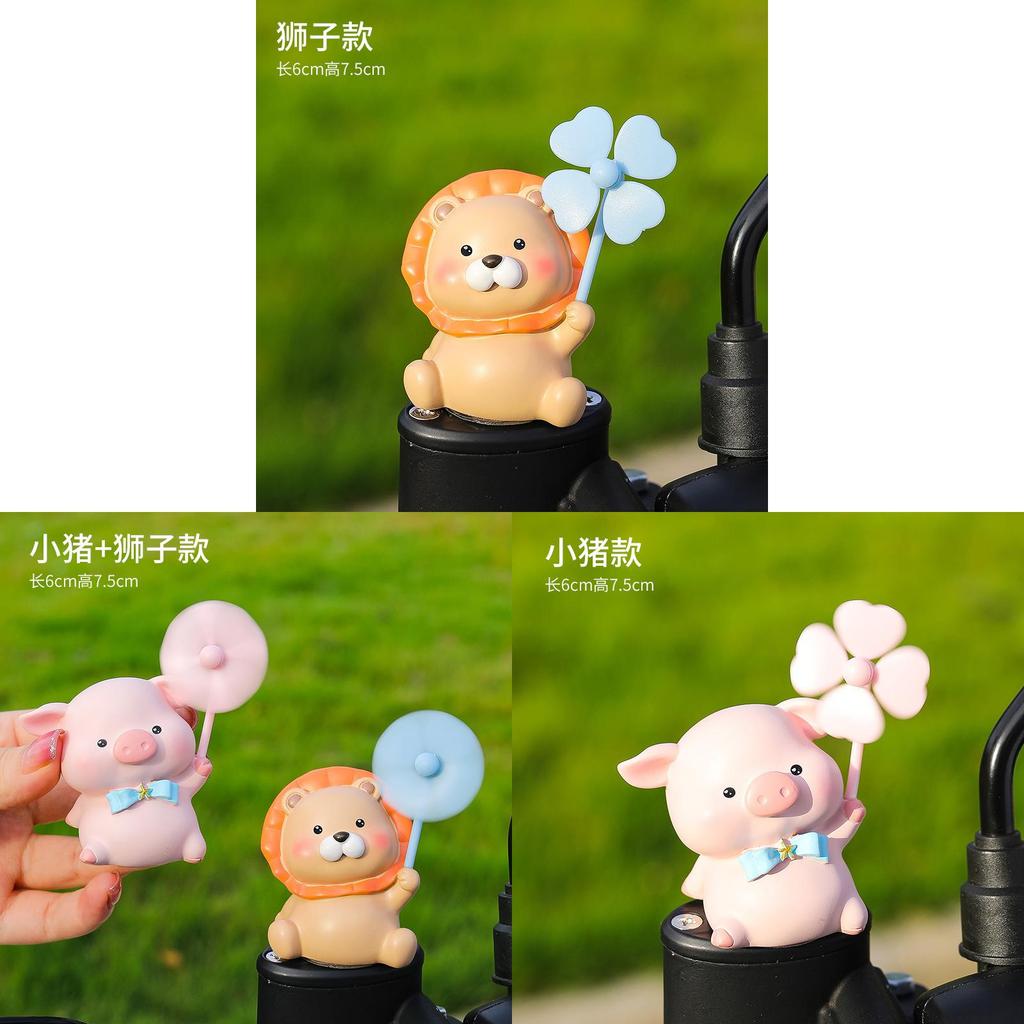 Cartoon Resin Car Decor With Rotating Windmill For Cute Vehicle Interior Accents