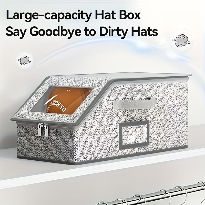 Large Capacity Foldable Fabric Hat Box Heavy-Duty Portable Storage Organizer Suitable for Hats, Scarves, Belts