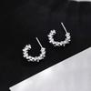 Real 925 Silver Small Bits of Silver Letter C Stud Earrings For Women Classic Fine Jewelry Light Accessories