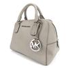 Used Michael Kors Handbag Leather Gray With Charm