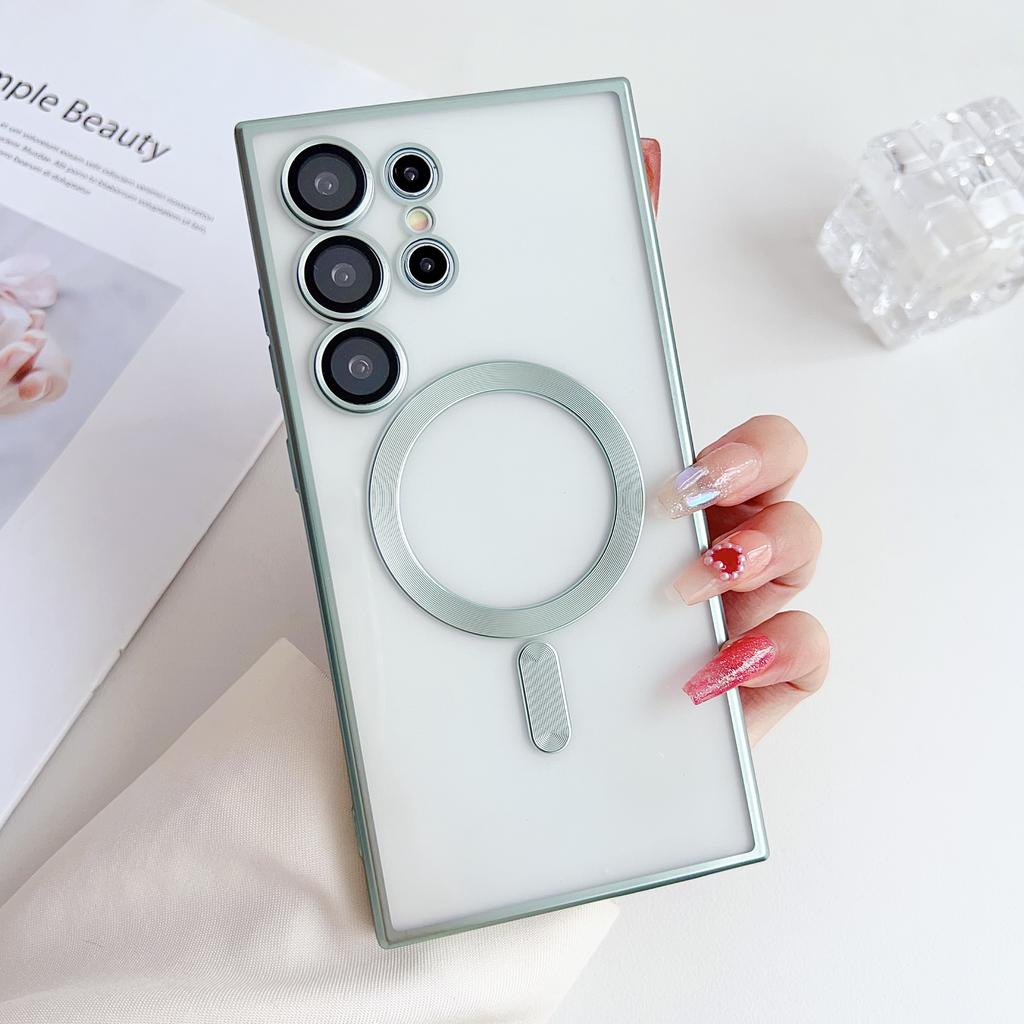 Samsung S25 Ultra Electroplated Mobile Phone Case S23 Titanium Matte S23plus Magnetic Note20