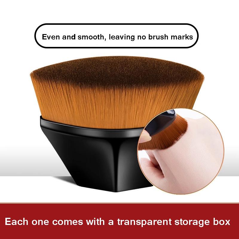 Foundation Brush, Flat Head, Seamless Makeup Brush, Powder-free Makeup Brush, Portable Storage Box, Beauty Tools