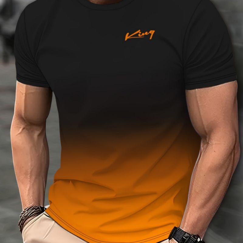 Letní Jednoduchý Styl Potisk Pánské Tričko s Krátkým Rukávem Kreativní Ležérní Košile Street Retro Trend O Límec Volné Kvalitní Oblečení