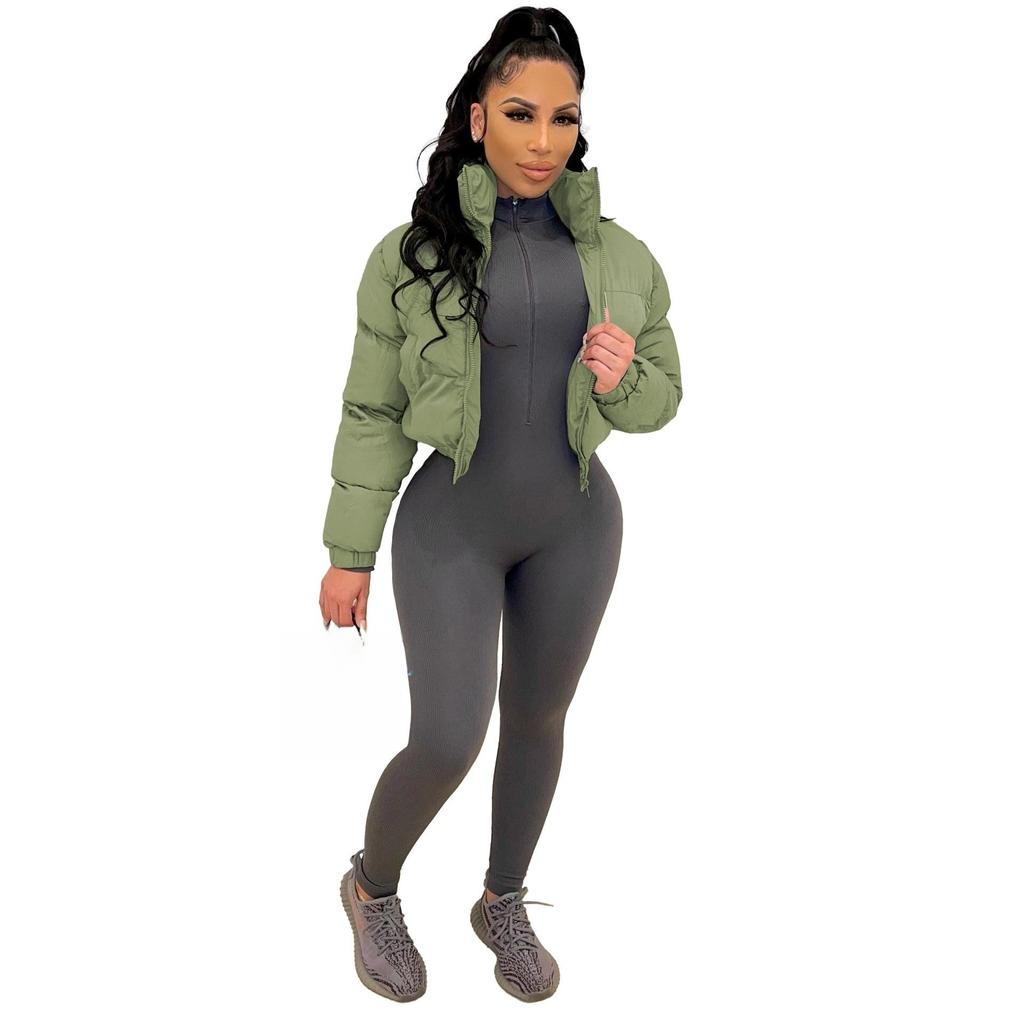 Ins Frauen Helle Vergoldung Zipper Fly Langarm Schlank Parkas Jacke Dicke Warme Winter Mode Outwear 2023 Jacken Mantel