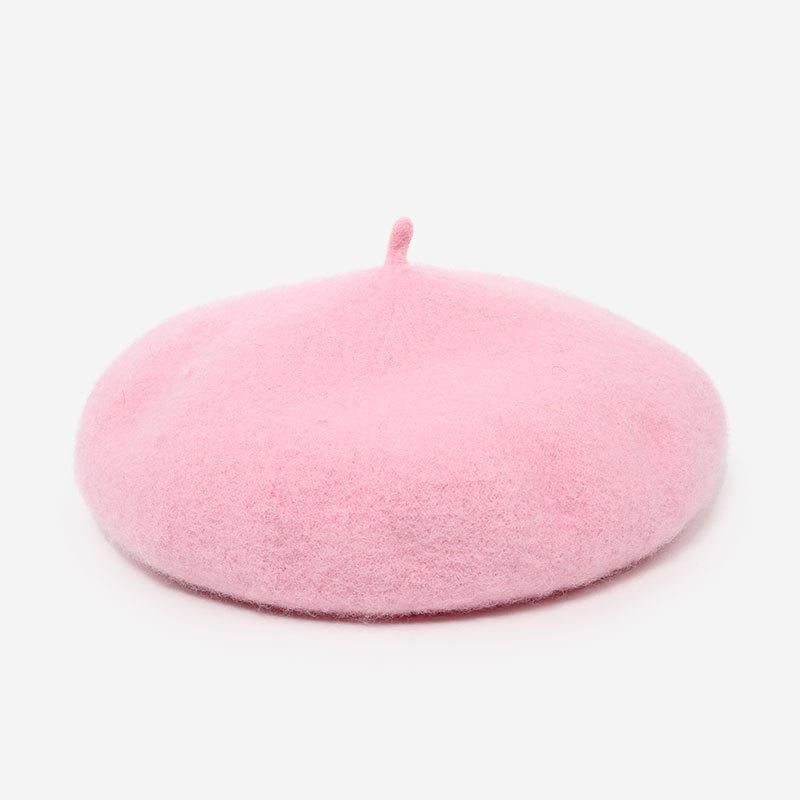 Wool Caps Felt Beret Women British Style Girls Beret Hat Lady Solid Color Winter Hats