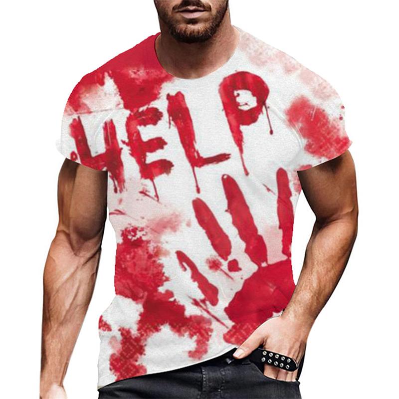 Men's 3D Print Halloween Horror Bloody T Shirt Casual Fashion Street Short Sleeve TShirt Mens Designer Clothes Woman Kid Tee Top