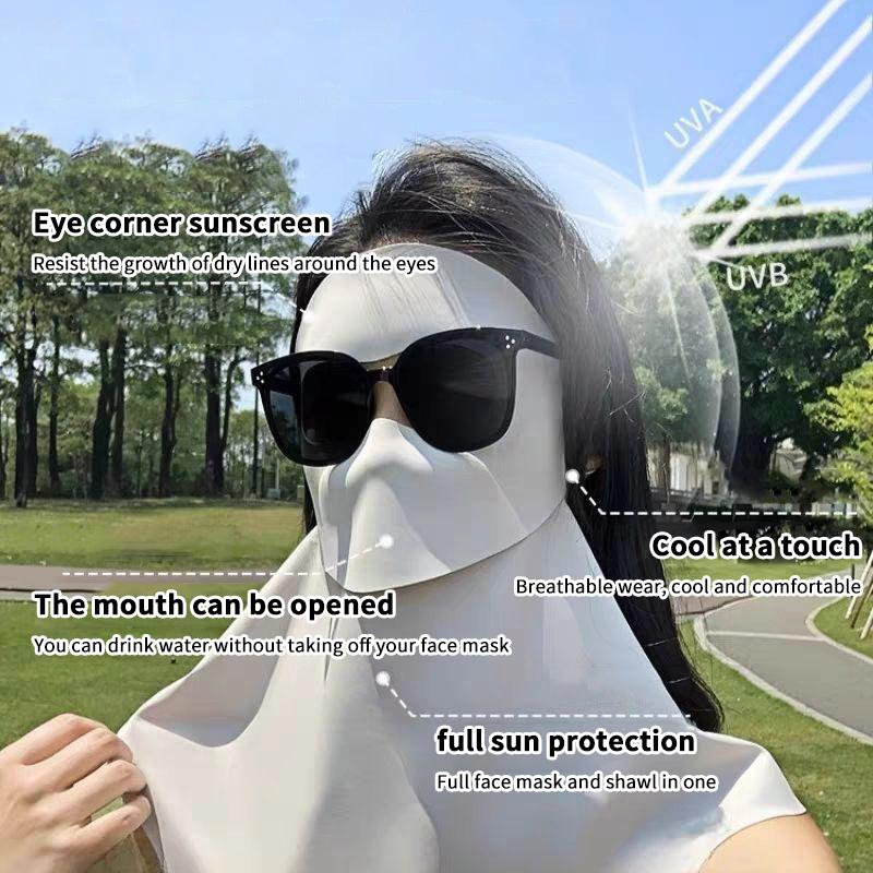 UPF50 Plus Ice Silk Sun Protection Full Face Breathable Neck Scarf for Jogging Outdoor