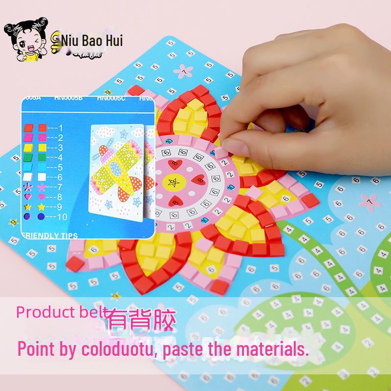 Dziecięca mozaika diamentowa DIY, zestaw naklejek EVA - Ręcznie robiona zabawka edukacyjna