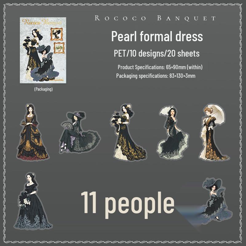 Beautiful Day Retro Characters Sticker Pack - Rococo Banquet Series for DIY Journal Decoration