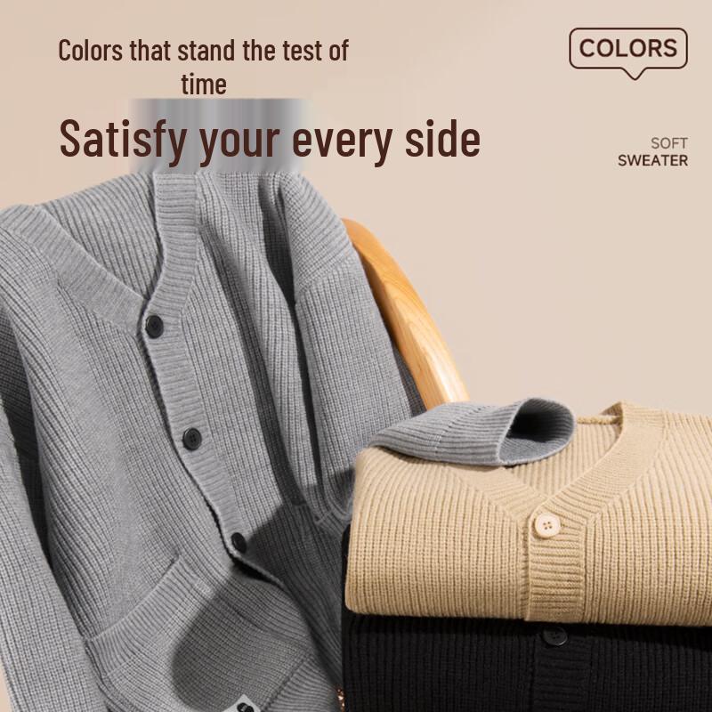 Fingercroxxit Unisex Locker geschnittene V-Ausschnitt Strickjacke