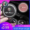For Alfa Romeo 2026 Hot Sticker Carbon Fibre Car Coaster Water Cup Holder Pad Anti-slip Mat For Alfa Romeo 159 Giulietta Giulia 