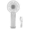 Mini Handheld Fan Transparent with Hook Quiet Small Pocket Fan 1200mAh Rechargeable Battery Operated Fan for Indoor
