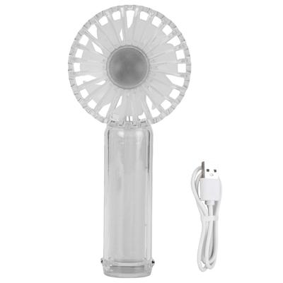 Mini Handventilator Transparent mit Haken Leise Klein Taschenventilator 1200mAh Wiederaufladbarer Batteriebetriebener Ventilator für Innen