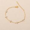 Minimalistisches Glücksbringer Süßes Besetztes Kleeblatt Armband für Damen Mädchen Verstellbare Goldfarbene Gliederkette Klassischer Französischer Schmuck Geschenk