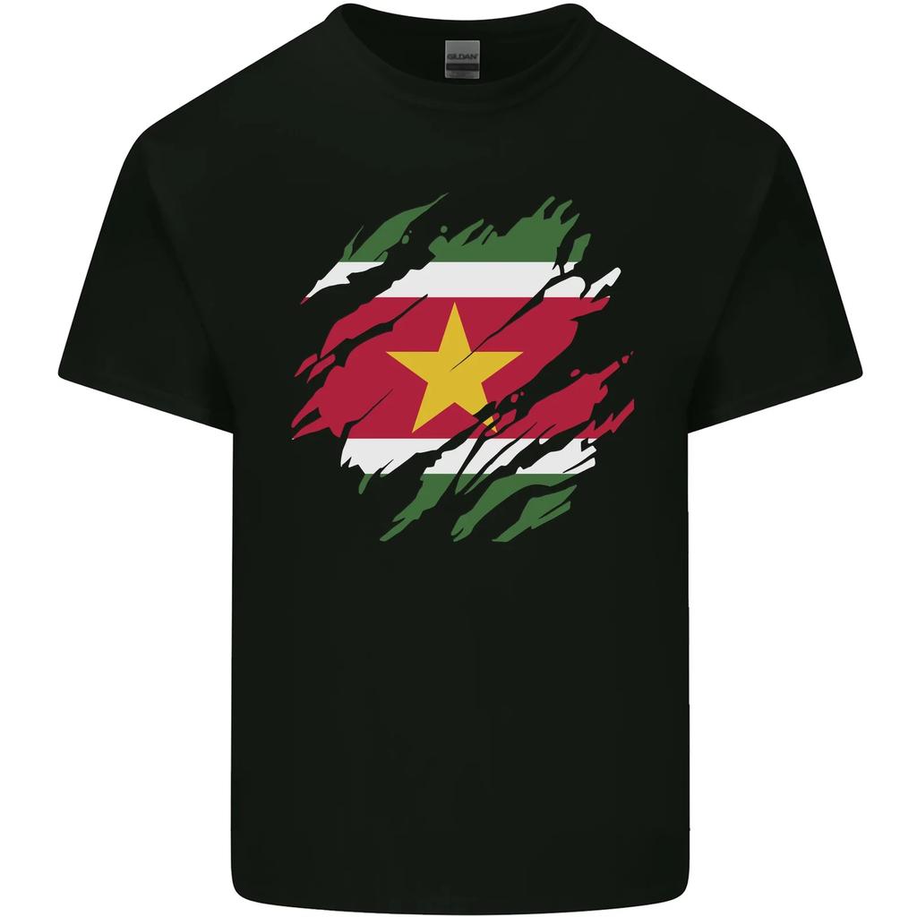 Torn Suriname Flag Suriname Day Football Kids T-Shirt Childrens