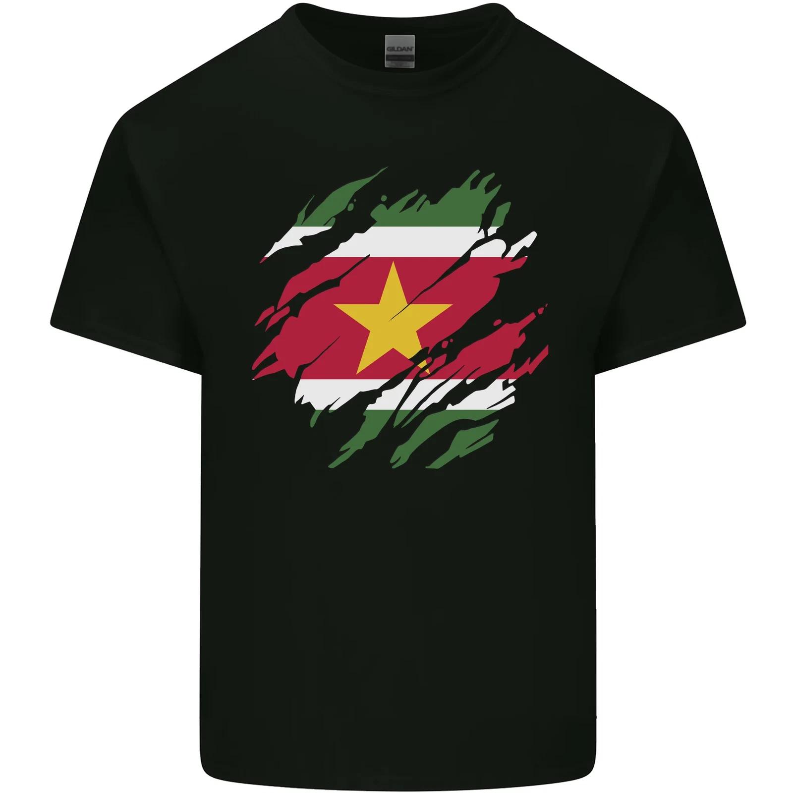Torn Suriname Flag Suriname Day Football Kids T-Shirt Childrens M
