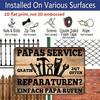 2D Flat, 1pc "Papas Service Reparaturen" Vintage Sign, 12"×8" - Funny German Dad Repair Plaque, Tool & Wood Style - Aluminium Wall Hanging for Garage