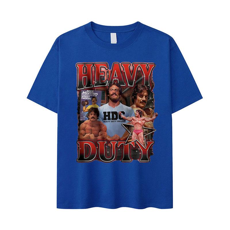 Heavy Duty Mike Mentzer Graphic T Shirt Bodybuilders Retro Fashion Short Sleeve T-shirts Men's Clothing Oversized Cotton T-shirt