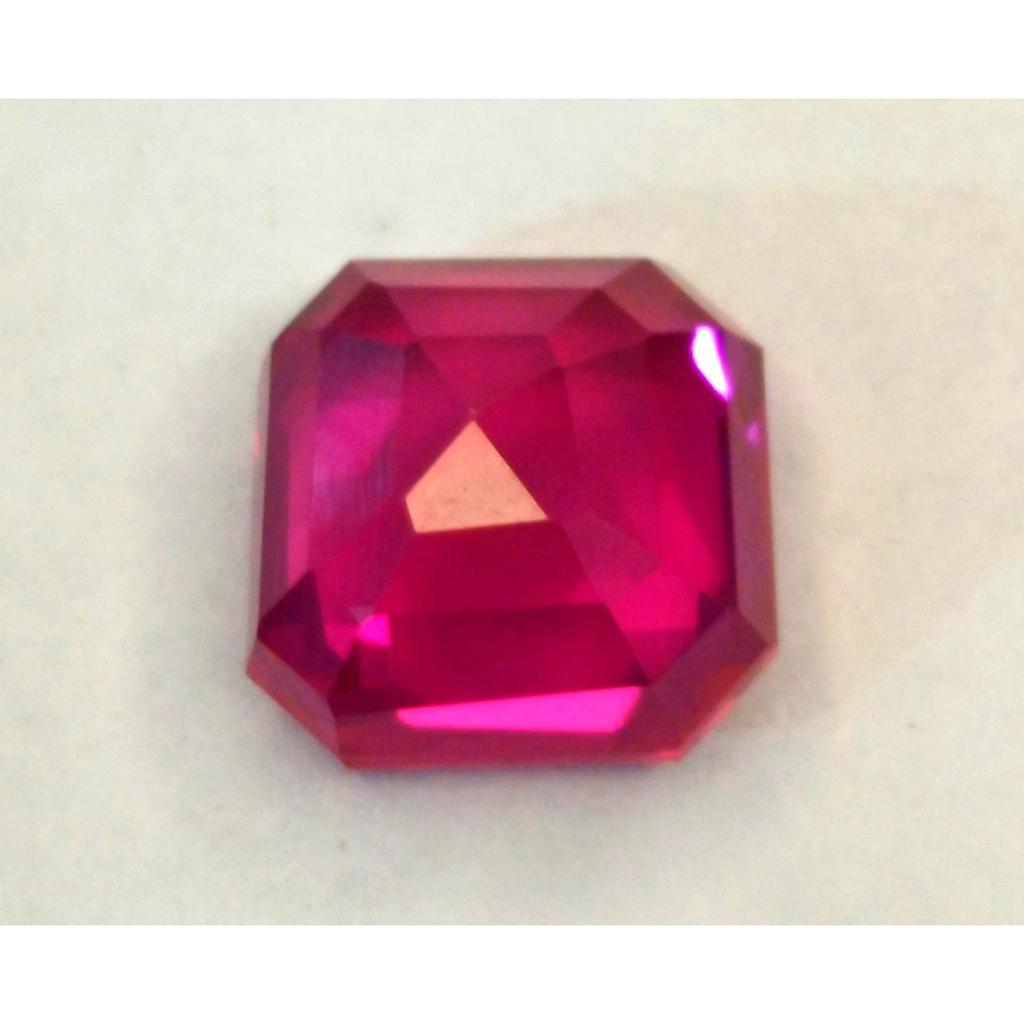 Natural Dark Pink Ruby Burma 12-14 Ct Asscher Cut Certified Fabulous Gemstone