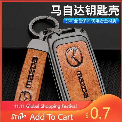 2025 Hot Metal&Leather Car Key Case Cover Protection For Mazda 3 Alexa BP CX3 CX4 CX5 CX-5 CX8 CX-9 CX-30 CX30 CX50 2020 2022 Ac