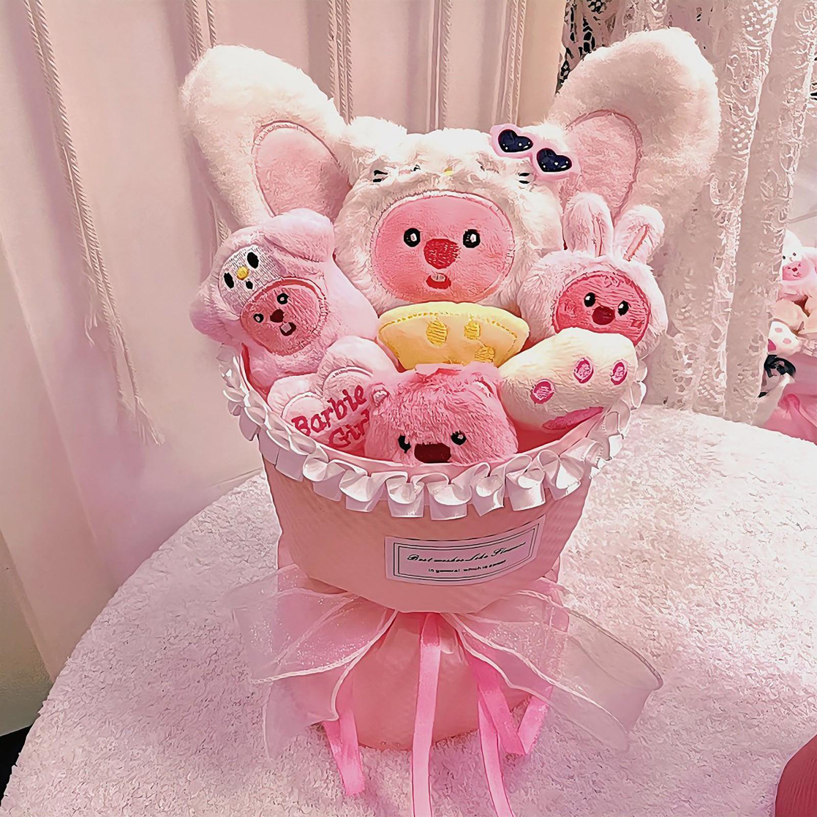 

Плюшевая кукла-букет, плюшевый букет ручной работы с героями мультфильмов, искусственные цветы и плюшевые игрушки на день рождения, свадьбу, выпускной, день святого валентина, рождественский букет One Size