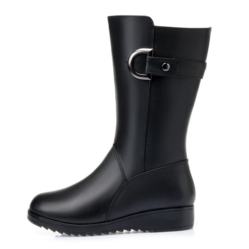 Nye høykvalitets knehøye kvinner ekte vinterstøvler Komfortable varme lange støvler for kvinner Sko snøstøvler