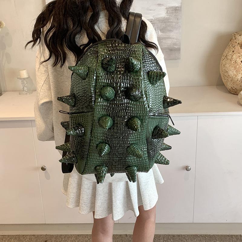 The New Wolf Tooth Shoulder Bag 2024 Summer New Fashion Backpack Funny Simple PU Unisex