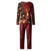 Family Casual Comfortable Long Sleeved Long Pants Christmas Printed Parent-child Set