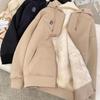 Herbst Winter Hoodie Mantel Kordelzug Dicke Taschen Langarm Fleecejacke Dick Warmes Fleece Sweatshirt