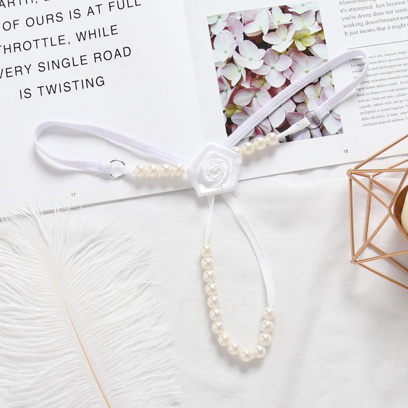 Chiloți perle sexy, cu flori de trandafir, pantaloni tanga transparente, lenjerie reglabilă cu talie joasă