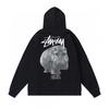 Mens Oversized Hooded Sweatshirt With Bold Letter Print Cotton Blend Loose Fit Daily Wear