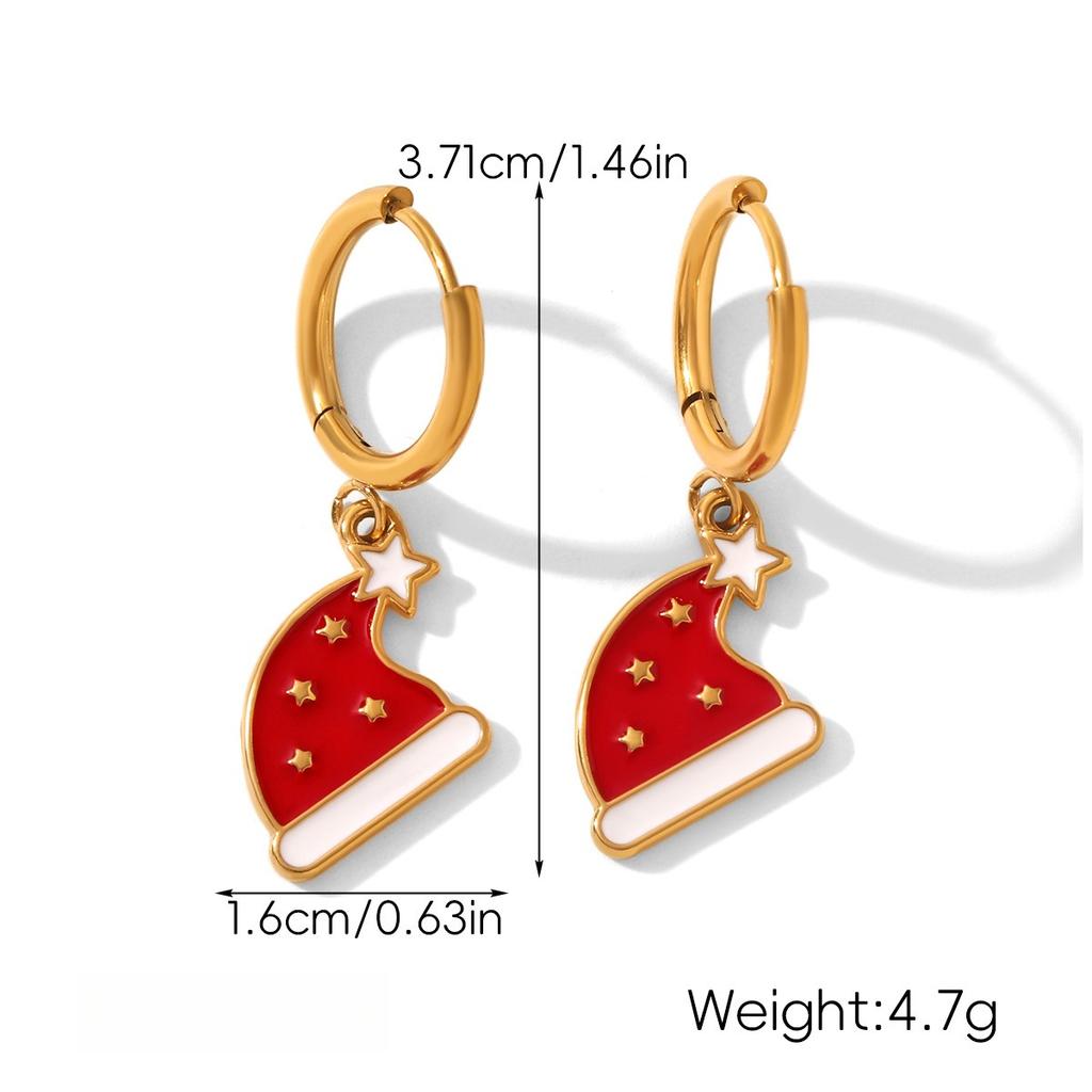 Yori Hot Style Stainless Steel Christmas Earrings 2025 Women Stainless Steel Trendy Golden PVD Waterproof Jewelry Gift